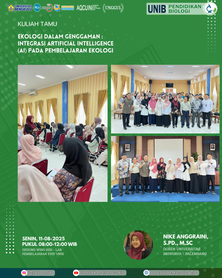 Kuliah Umum : Ekologi di dalam Genggaman : Intergrasi AI pada Pembelajaran