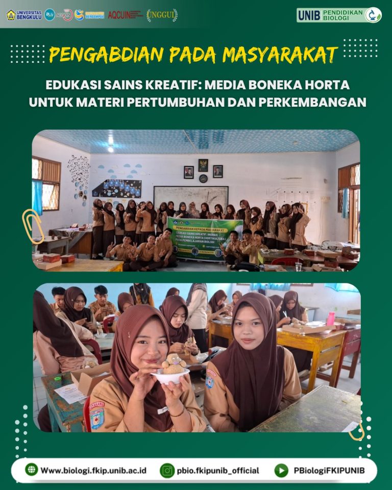 kegiatan “Edukasi Sains Kreatif: Inovasi Media Boneka Horta (Hortikultura) pada Pembelajaran Biologi” di SMA Negeri 2 Kepahiang